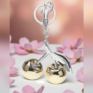 Silver Gold Tone Cherry Keychain/ Bag CHARM